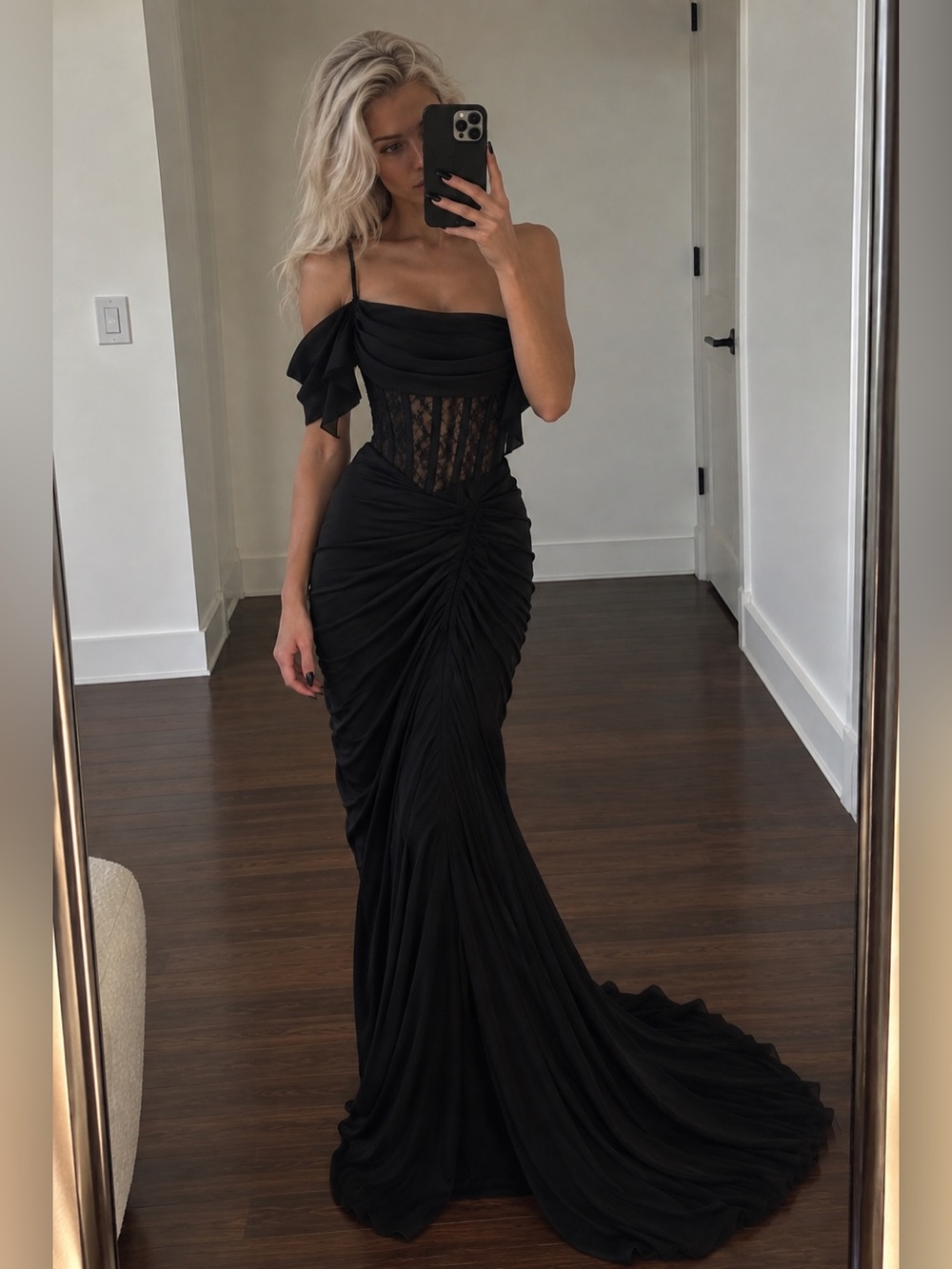 NWT Unholy Iconic Goddess Corset Gown - Sz M Black Sold Out MSRP $139 Dolls Kill